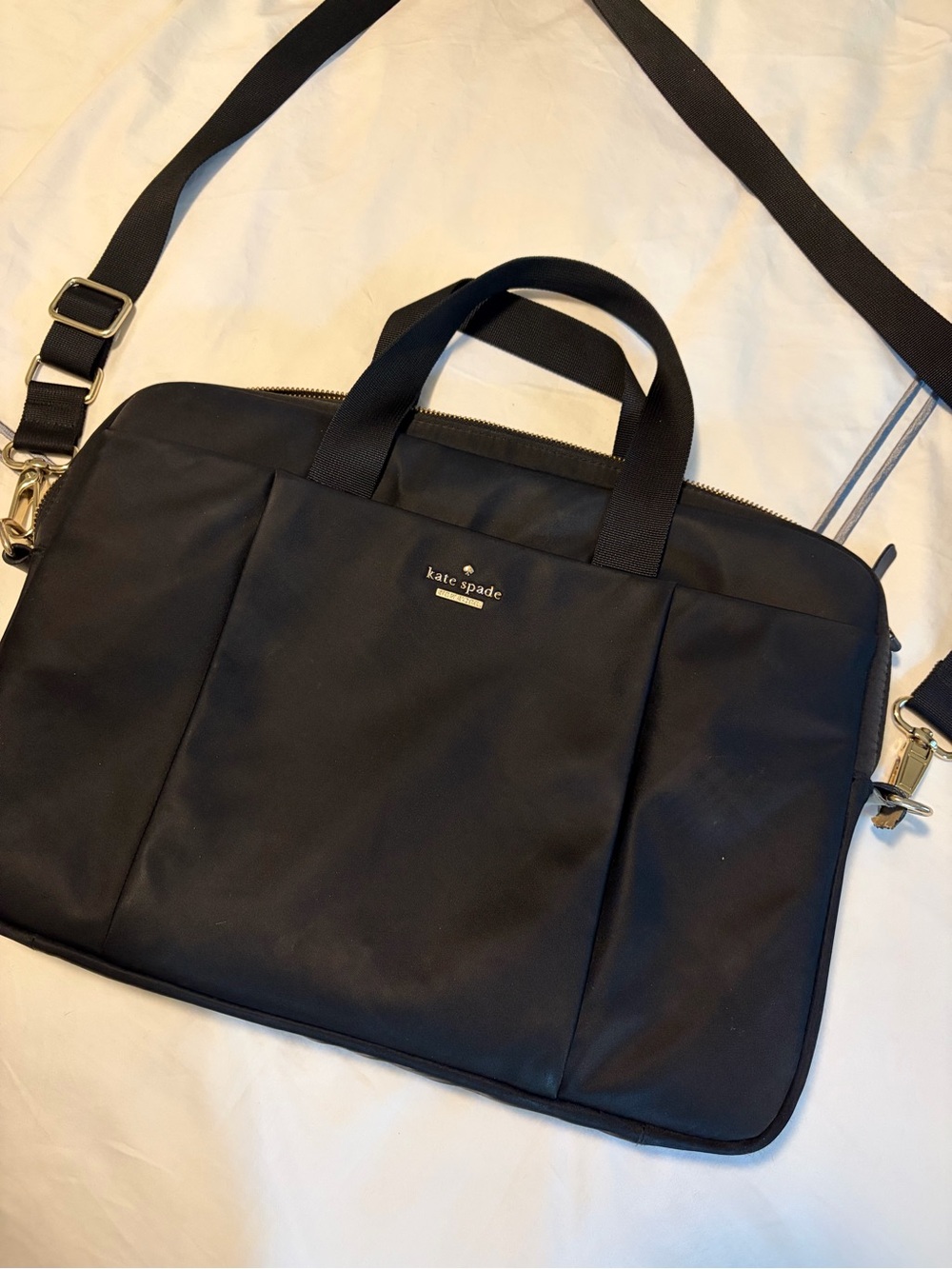 kate spade Black Nylon Laptop Briefcase with Detachable Strap